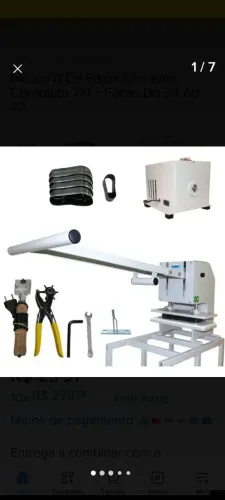 Máquina de fabricação de chinelos e Máquina costura reta industrial Singer.