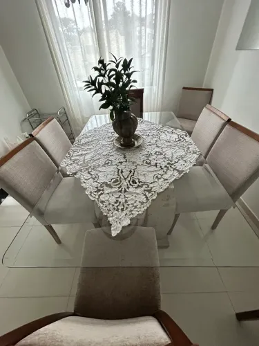 Tampo de mesa em vidro 12mm retangular