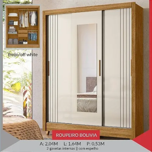 Roupeiro Bolívia - Freijó off white