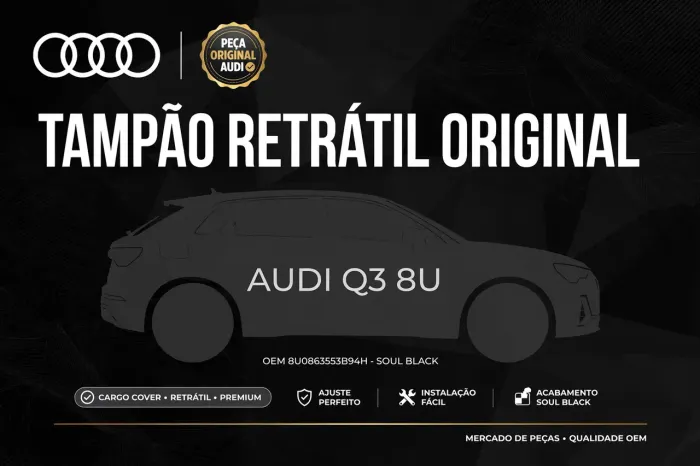 Tampão Retrátil Porta Malas Audi Q3 8U Original - 8U0863553B94H