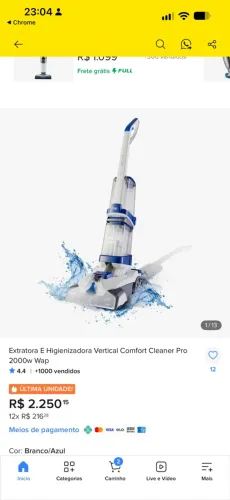 Extratora e Higienizadora Vertical Comfort Cleaner Pro Wap