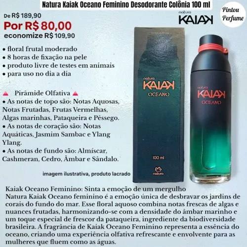 Kaiak Oceano Feminino Natura Desodorante Colônia 100 ml em Promoção 