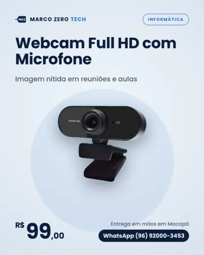 Webcam Full HD com Microfone