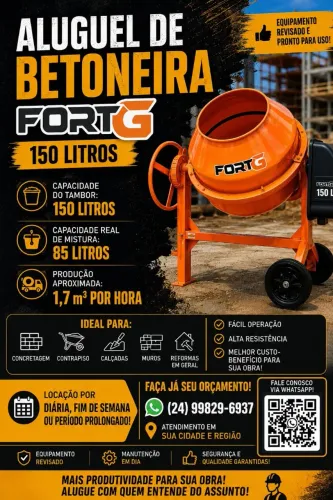 ALUGUEL DE BETONEIRA<br>