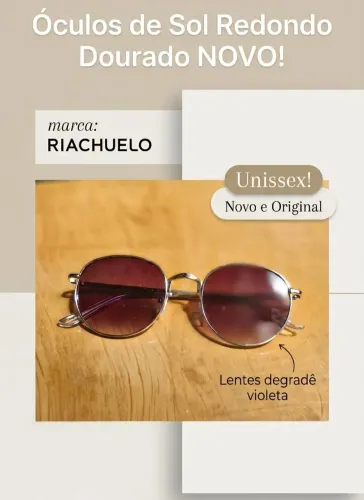 Óculos de sol dourado da Riachuelo NOVO<br><br>É unissex!