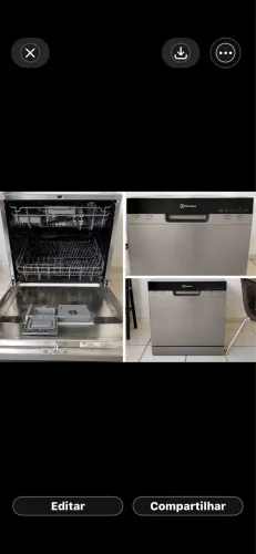 Lava-Louças Electrolux 8 Serviços Inox - Excelente Estado.