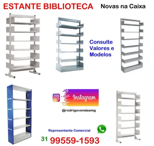 Estante biblioteca centro parede dupla comercio escritório escola livros arquivo Industria