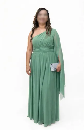 Vestido de festa verde oliva