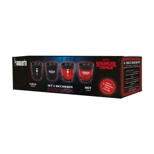 Conjunto 4 Copos 80ml De Porcelana Stranger Things -bialetti