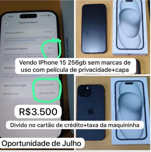 iPhone 15 256G Oportunidade 