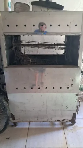 Máquina assar frango elétrica a gás 