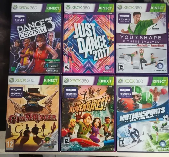 6 jogos originais para Kinect Xbox 360.