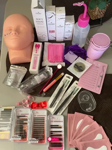 Kit de extensão de cílios completo seminovo
