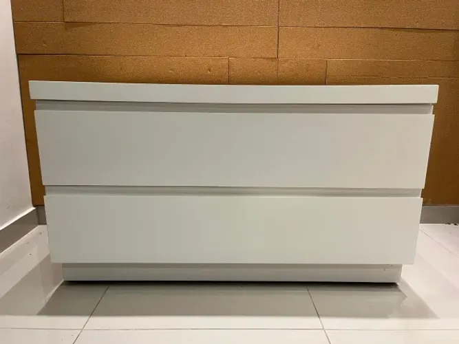 Gaveteiro Balcão de Alto Padrão Clean Minimalista Branco - Marcenaria Premium