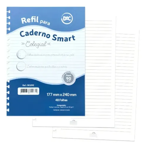 Refil Caderno Colegial Smart Dac 48fls Pautado