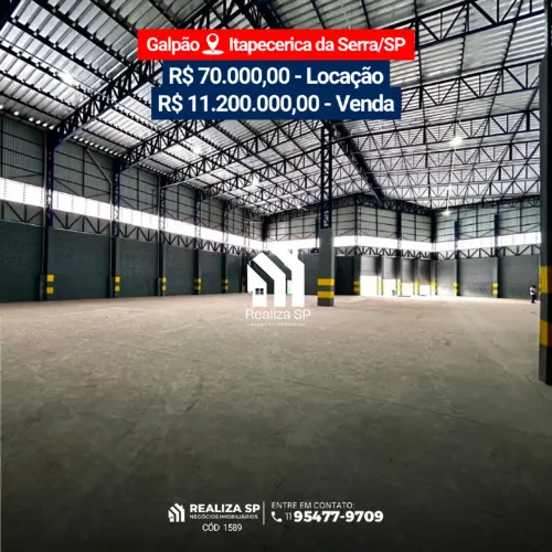 Galpão para locação e venda 2.000m² Itapecerica da Serra SP