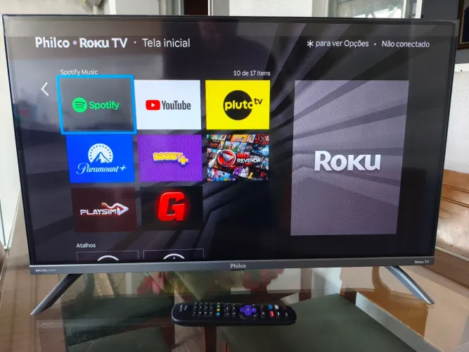 PHILCO SMART TV 32",SISTEMA ROKU,TELA INFINITA, DOIS MESES DE USO,COMPLETA,DIVIDO CARTÃO