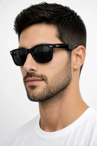 Oculos de so masculino ray ban wayfarer preto com estojo da marca 