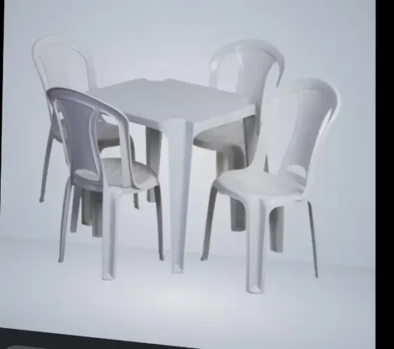 Jogo de mesa e cadeiras plástico usada