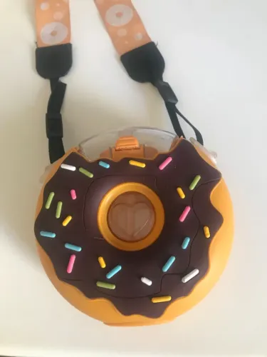 Garrafa Com Formato De Donuts Com Canudo E Alça