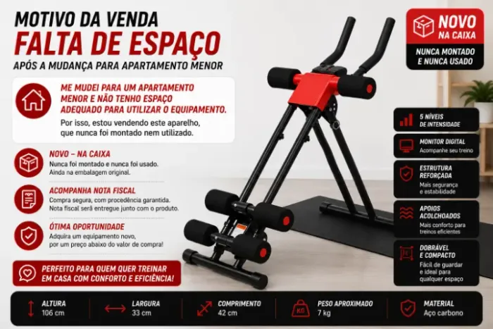 Aparelho Abdominal NOVO na Caixa - Nunca Montado + Nota Fiscal