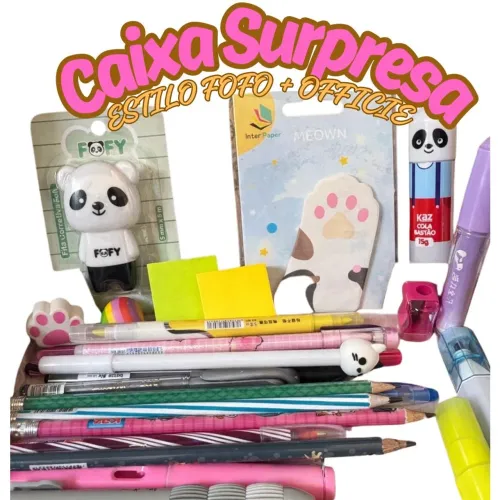 Kit Papelaria 30 Peças - Box sortido- Kit escolar