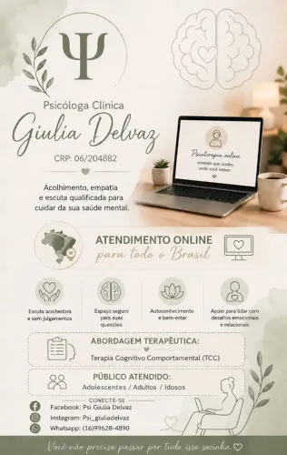 Psicoterapia Online - Psicóloga Giulia Delvaz 
