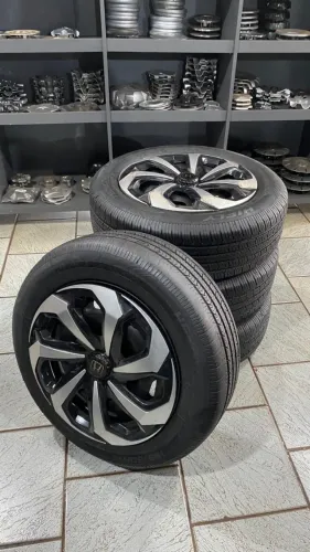 Jogo 4 Rodas Aro 15 Honda 4x100 Com Pneus Usadas
