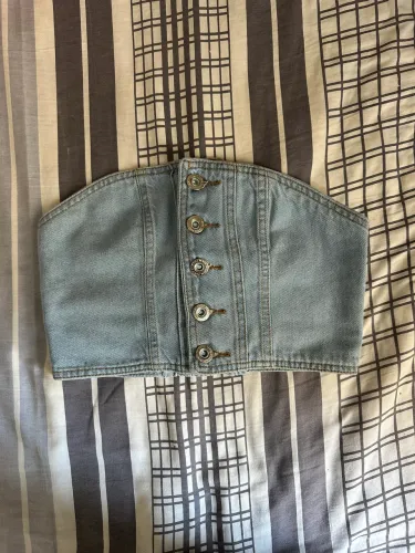 Corset / Cropped Jeans Tomara que Caia com Botões NOVO (Nunca Usado!)