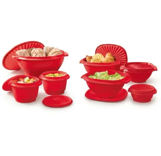 Tupperware Kit Tigela Sensação Vermelha - 7 Peças NOVO