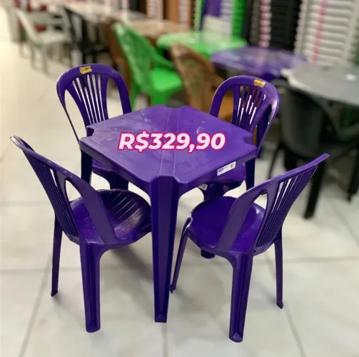 Jogos de mesas - Kits com 4 cadeiras bistrô lilás