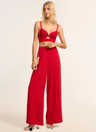 Calça Crepe Vermelha