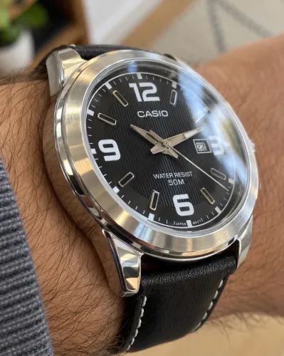 Casio "Panerai" Mostrador Preto - Pulseira de Couro