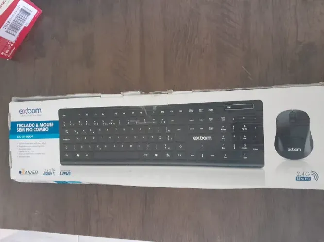 Kit Teclado E Mouse Sem Fio Exbom Bk-S1000