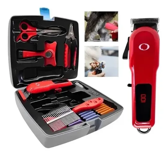 Máquina Tosa Pet Sem Fio Kit Completo Com Estojo Acessórios
