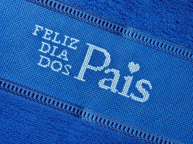 Toalha lavabo ponto cruz presente dia dos pais