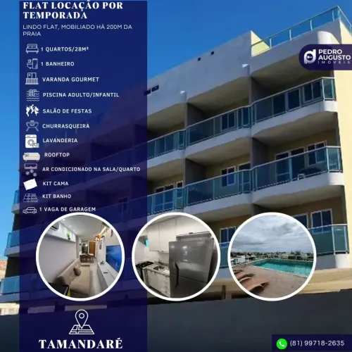Flat Mobiliado / Tamandaré - Carneiros - Venha desfrutar desse paraíso!