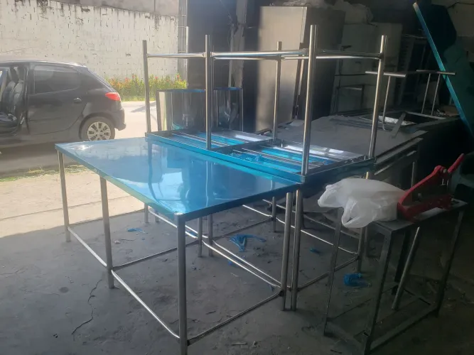 Mesa industrial inox nova 190x80x90