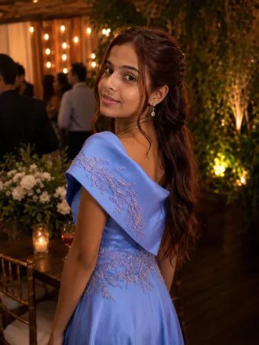 Vestido de Festa Azul Longo - Sob Medida (1 vez usado)