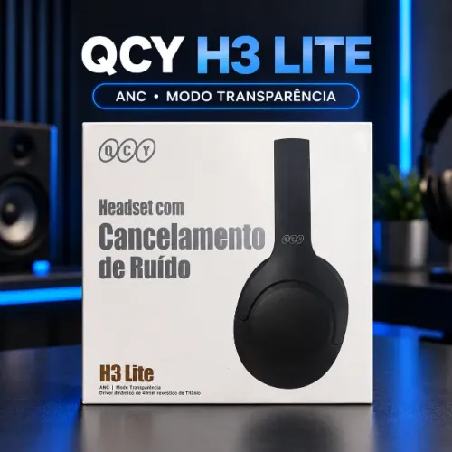 Headset QCY H3 Lite ANC Bluetooth Preto