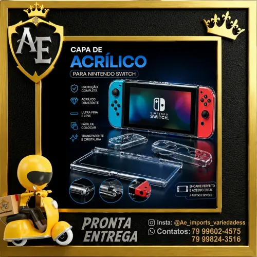 Capa de acrílico para Nintendo Swtich