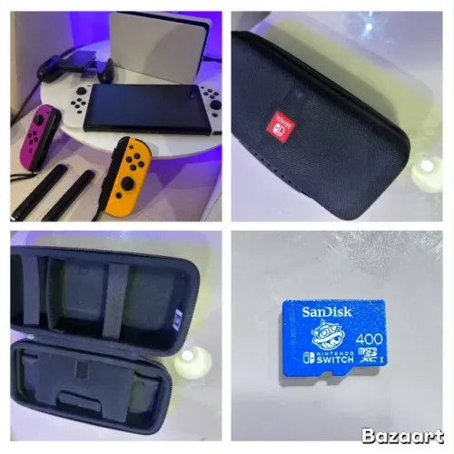 Nintendo Switch OLED + SanDisk 400GB + Case rígido oficial + ?2 pares extras de Joy-Con