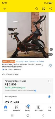 Bicicleta ergometrica spinning