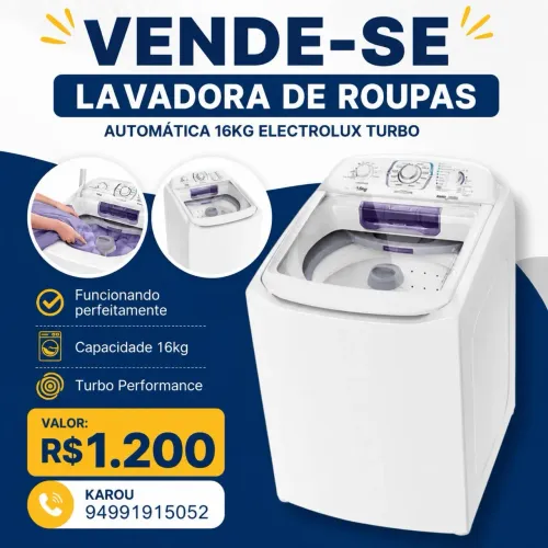 Vende-se lavadora automática Electrolux 16kg