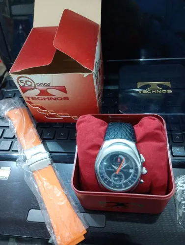Relógio technos chronograph F1 Race coleção na caixa pulseira pneu formula 1 