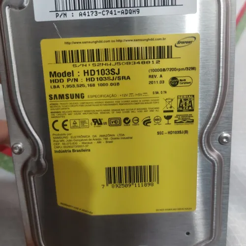HD de 1TB da marca Samsung.