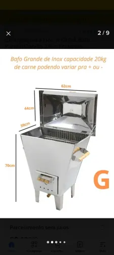 Churrasqueira a bafo inox