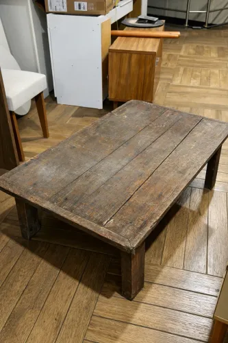 Mesa Rústica em Madeira Maciça (Peroba Rosa) - Estilo Demolição