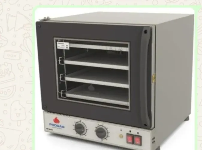 Forno Turbo Elétrico Progás utilizado para assar pizzas, pães, bolos, salgados e carnes