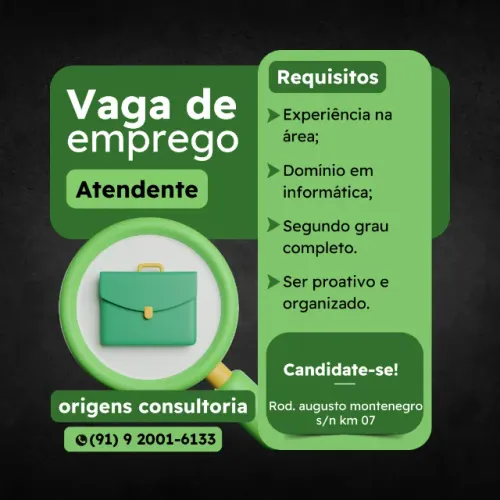 VAGA DISPONIVEL !